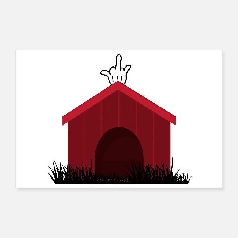 Maison de Chien drôle  Poster 30 x 20 cm