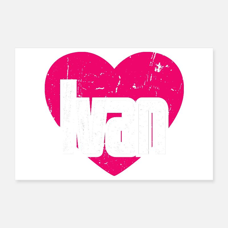 I Love Ivan Pinkes Herz Ich liebe Ivan Poster 30x20 cm