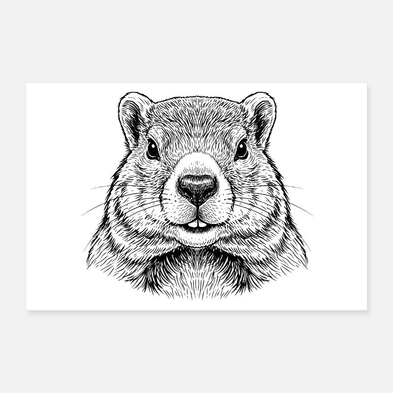 Marmot Poster 12" x 8" (30x20 cm)