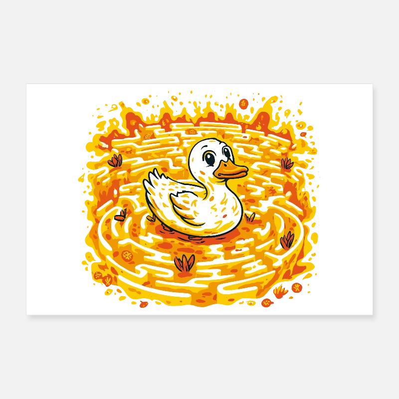 Canard d’Or dans le lac Burning Poster 30 x 20 cm