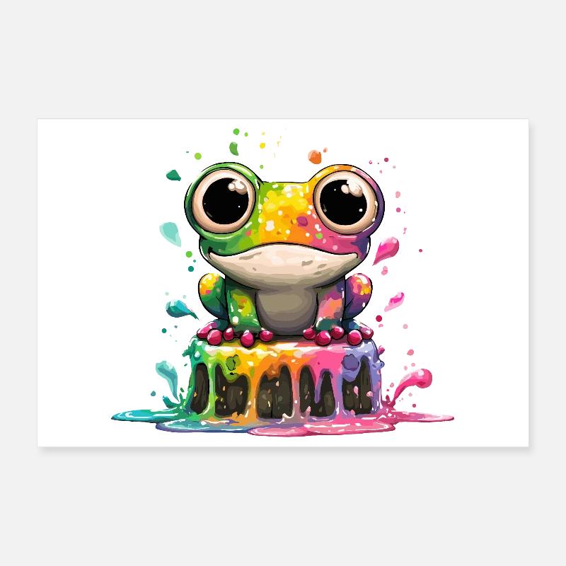 Rainbow Frog Kitchen Magic Poster 12" x 8" (30x20 cm)