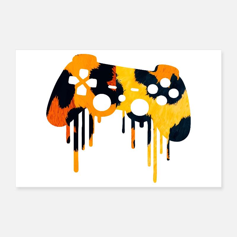 Leopard Print Gaming player Poster 12" x 8" (30x20 cm)