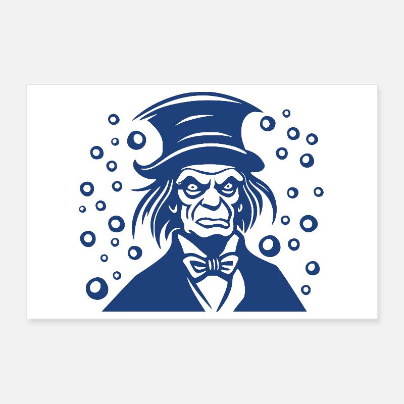 Ebenezer Scrooge Flat Porträtgrafik Poster 30x20 cm