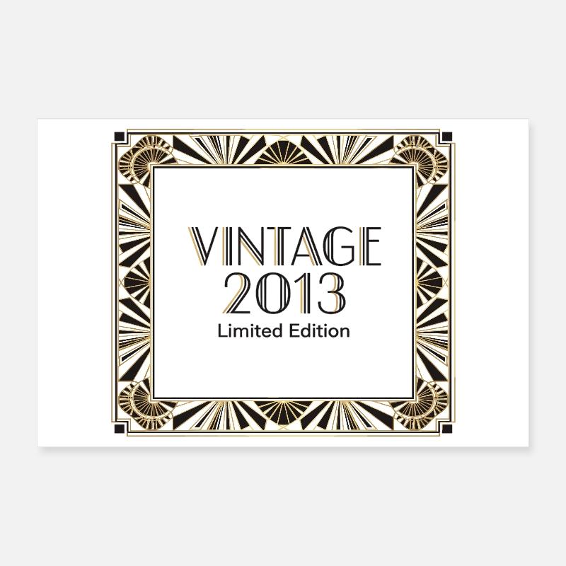 Vintage 2013 Limited Edition Art Deco Geburtstag Poster 30x20 cm