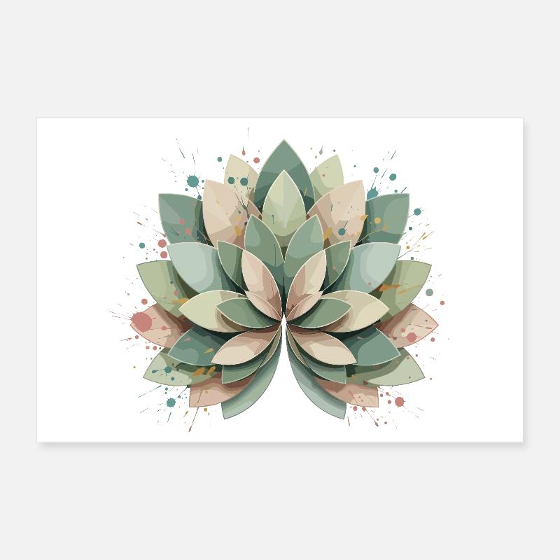 Rosette succulente pastel Poster 30 x 20 cm