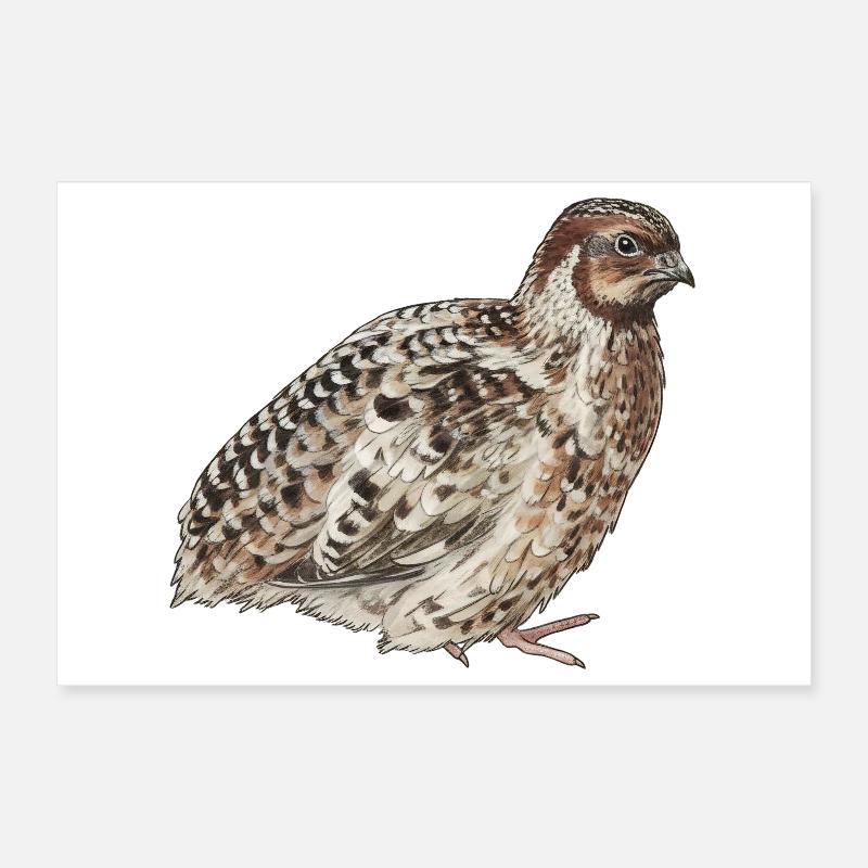 Quail - Redhead Poster 12" x 8" (30x20 cm)