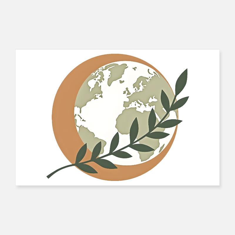 Globe de la Paix Verte Poster 30 x 20 cm
