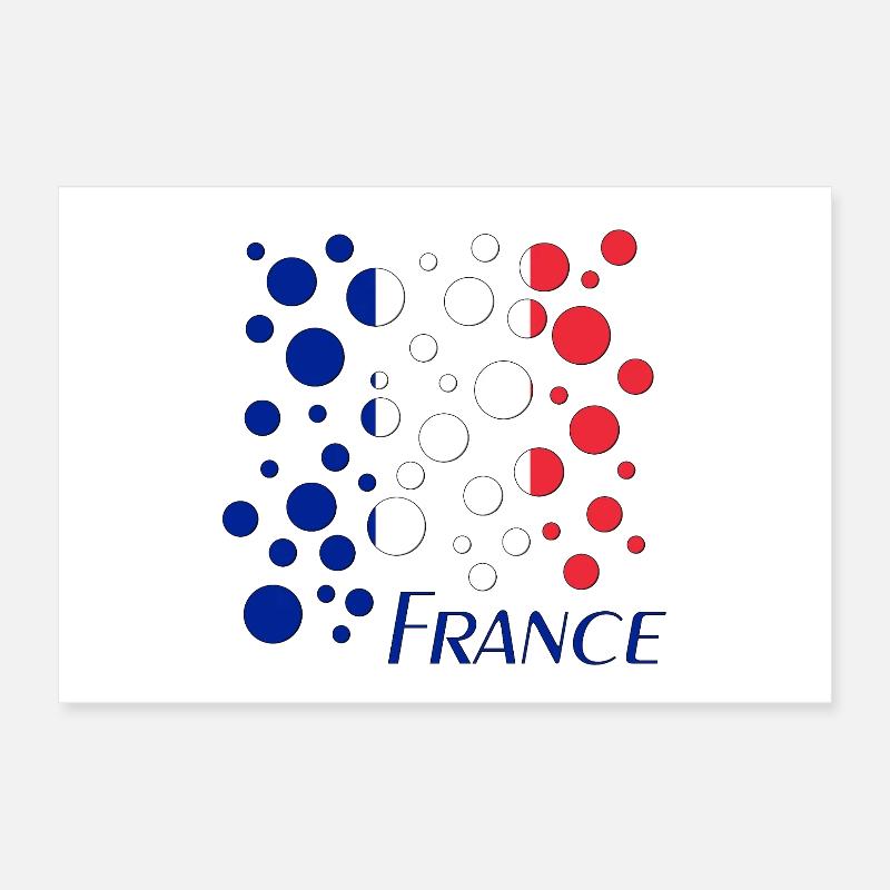 Motif français de points circulaires Poster 30 x 20 cm