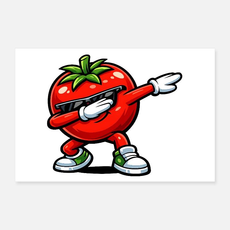 Dabbing Tomato Poster 12" x 8" (30x20 cm)