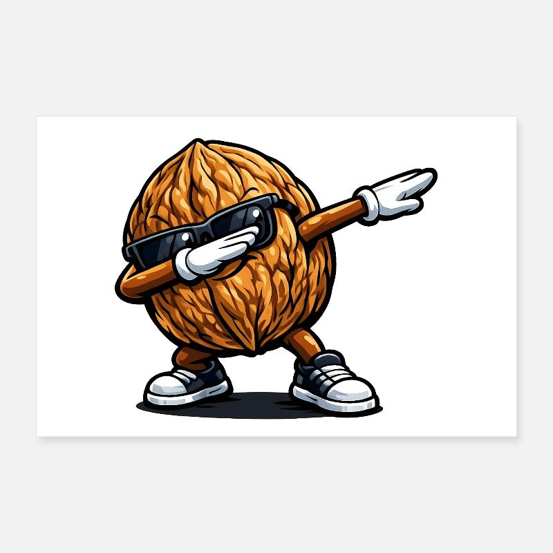 Dabbing Walnuss Poster 30x20 cm
