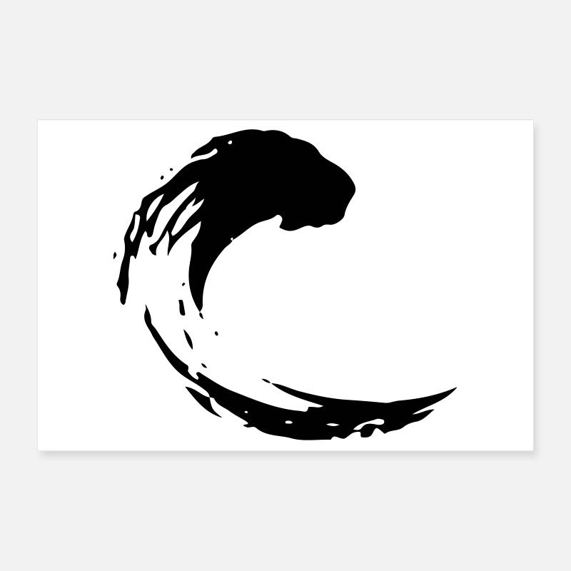 Löwe Zeichen Komma Pinselstrich Geschenk Poster 30x20 cm