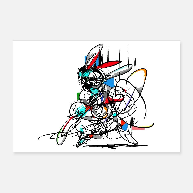 Easter Bunny/ Abstract Poster 12" x 8" (30x20 cm)