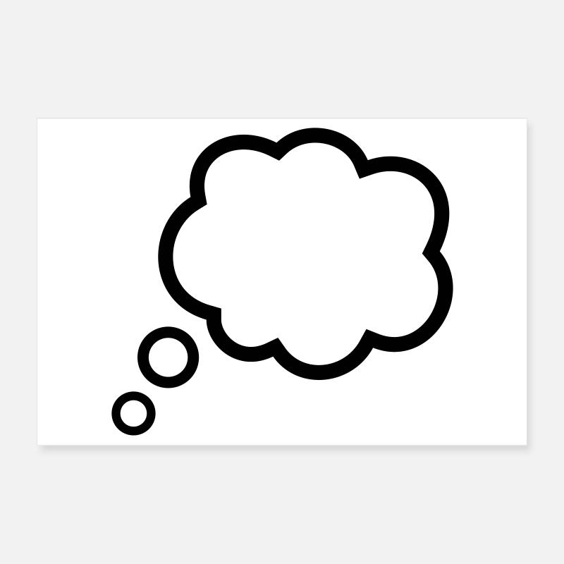 Thinking Bubble Comic Thought Bubble Bubble Thoughts Poster 12" x 8" (30x20 cm)