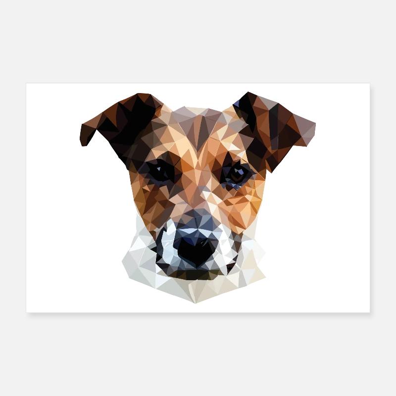 Jack Russell Terrier Chien Polygone Poster 30 x 20 cm