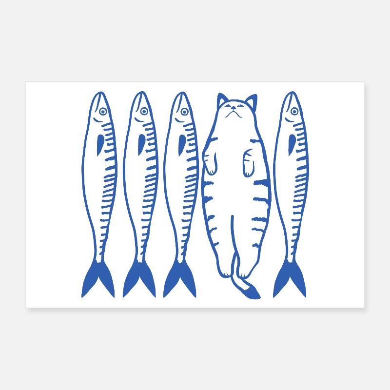 chat blanc et companie Poster 30 x 20 cm