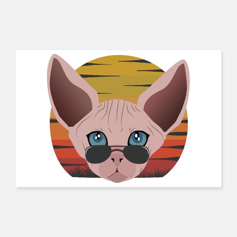 sphinx cat sunset Poster 12" x 8" (30x20 cm)