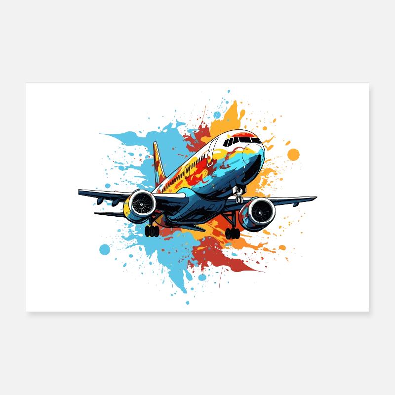 Flugzeug Graffiti Poster 30x20 cm