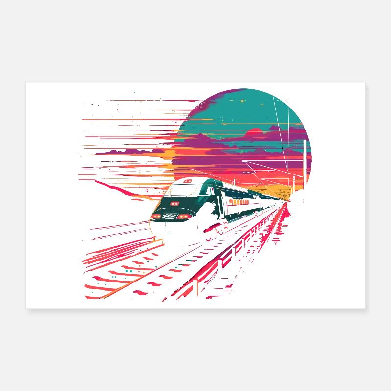 Chemin de fer Poster 30 x 20 cm