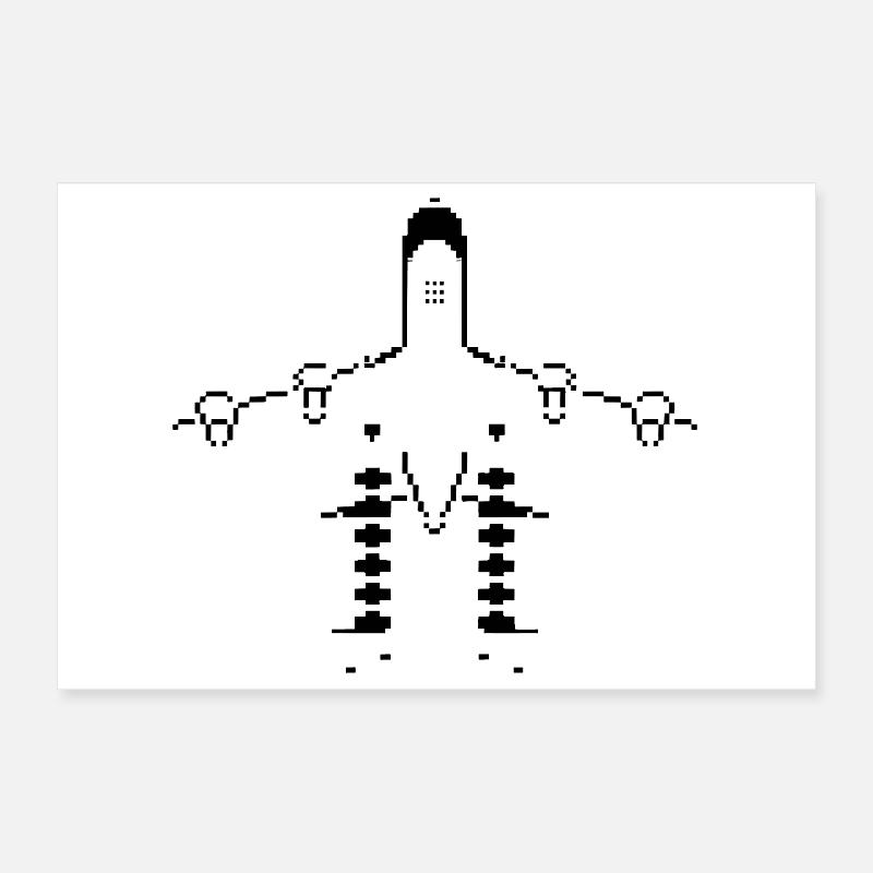 Avion Pixel Art Poster 30 x 20 cm