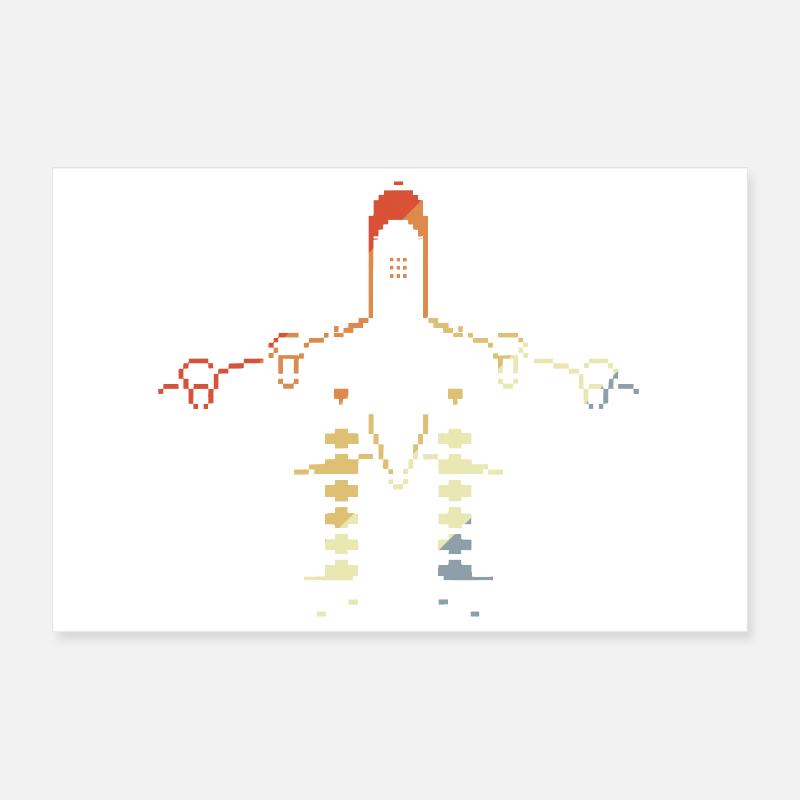 Flugzeug Pixelgrafik Poster 30x20 cm