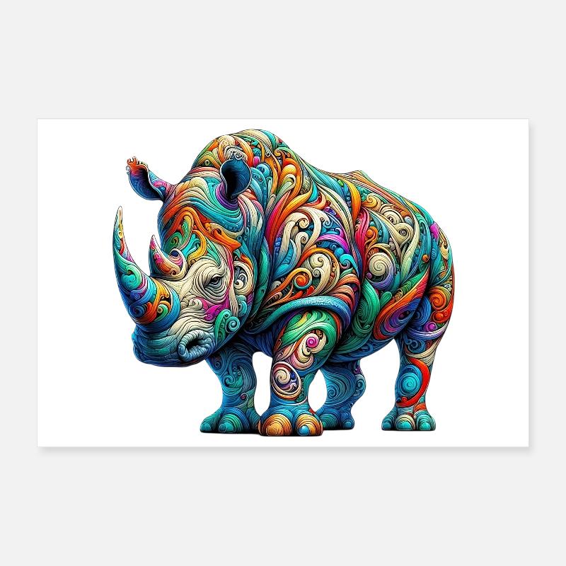 Rhinoceros Poster 12" x 8" (30x20 cm)