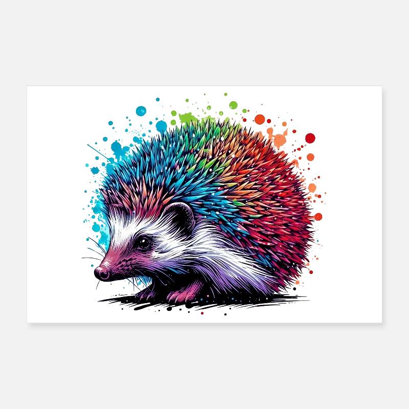 Hedgehog Poster 12" x 8" (30x20 cm)
