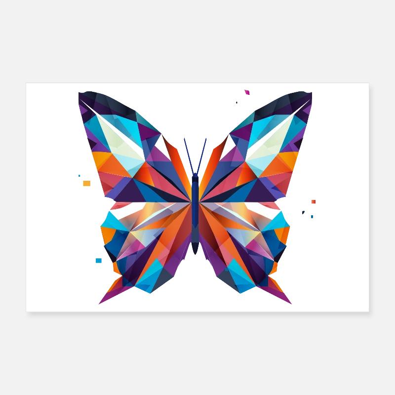 bunter Schmetterling in lebendigen Farben Poster 30x20 cm