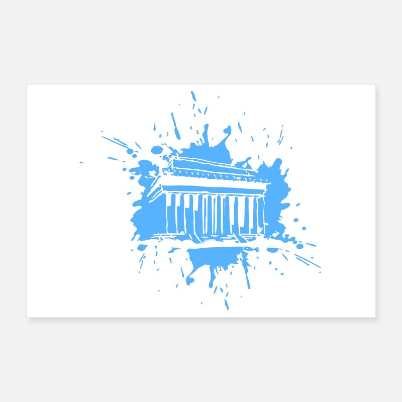 Acropolis in a Splash (Vectorgraphic) Poster 12" x 8" (30x20 cm)