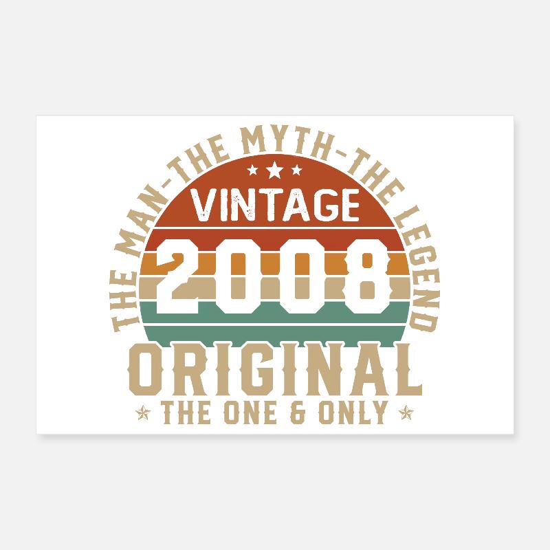 2008 Vintage Retro Geburtstagsgeschenk Poster 30x20 cm