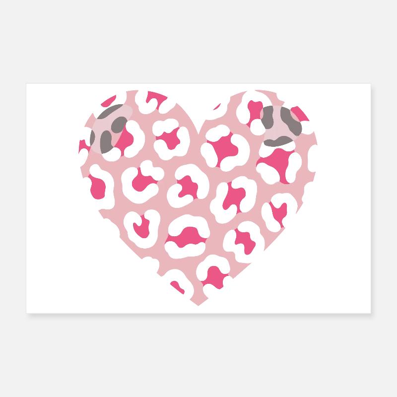 Leopard Liebe Herz Poster 30x20 cm