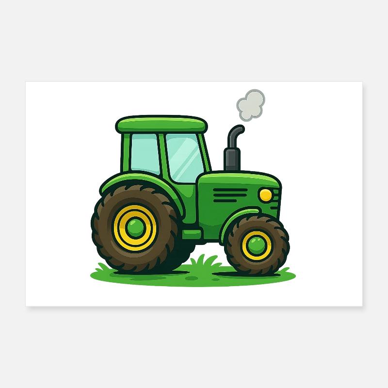 Tractor Kids Gift Idea Poster 12" x 8" (30x20 cm)