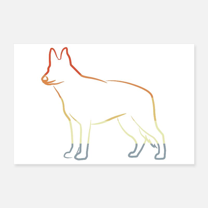 Dessin de berger allemand Poster 30 x 20 cm