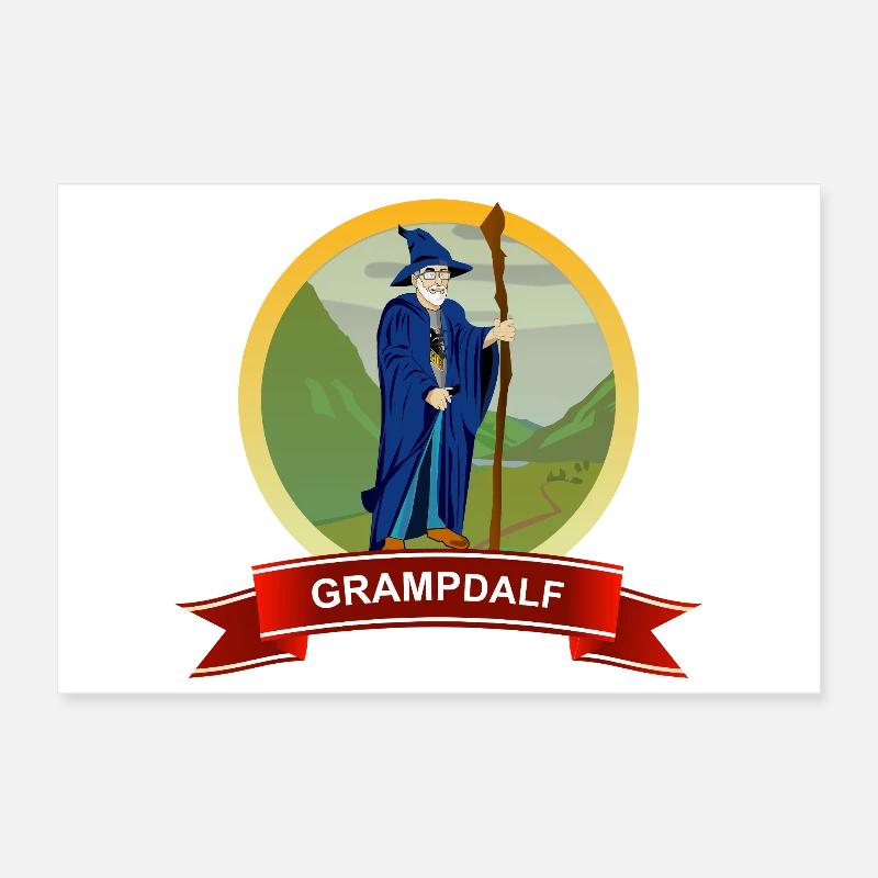 Grampdalf Wizard Crest Poster 12" x 8" (30x20 cm)