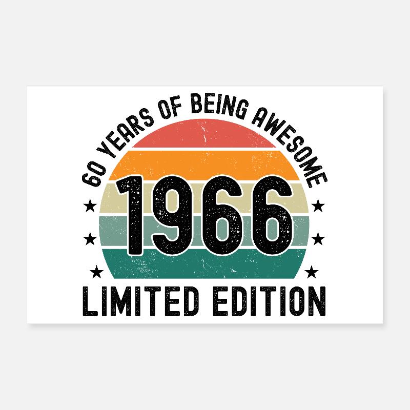 60 ans d’être génial 1966 Édition limitée Poster 30 x 20 cm