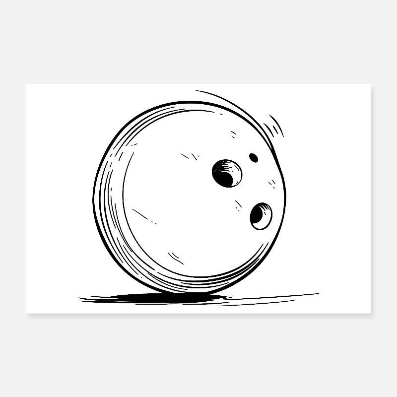Dessin de boule de bowling Poster 30 x 20 cm