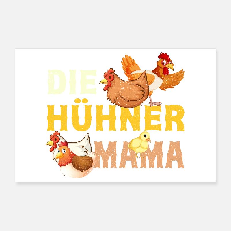 Die Hühner Mama Muttertag Mutterschaft Mama Poster 30x20 cm
