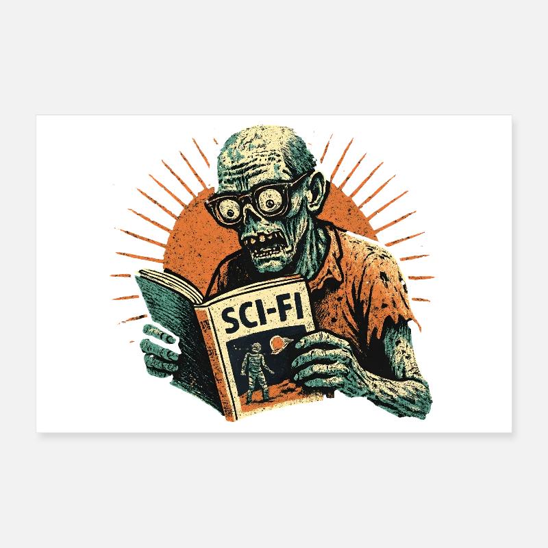 Zombie Retro SciFi Player Poster 12" x 8" (30x20 cm)