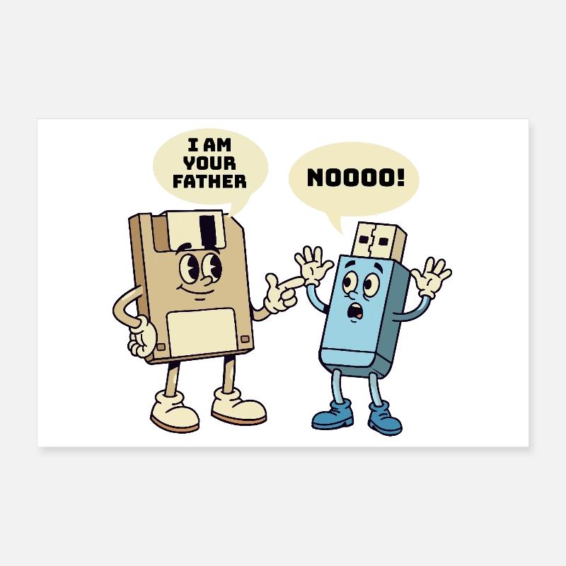 Ich bin dein Vater Diskette Technik Humor Poster 30x20 cm