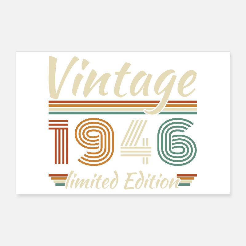 1946 Vintage Retro Geburtstagsgeschenk - Poster 30x20 cm - Weiß