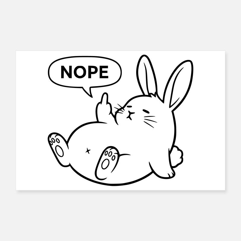 Non, Lapin | Déclaration de lapin coquin Poster 30 x 20 cm