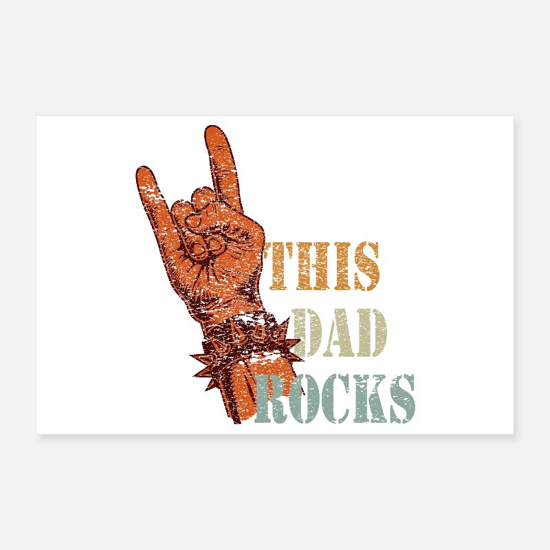 Dad Rock Design Graphic - Rocker Gift Poster 12" x 8" (30x20 cm)