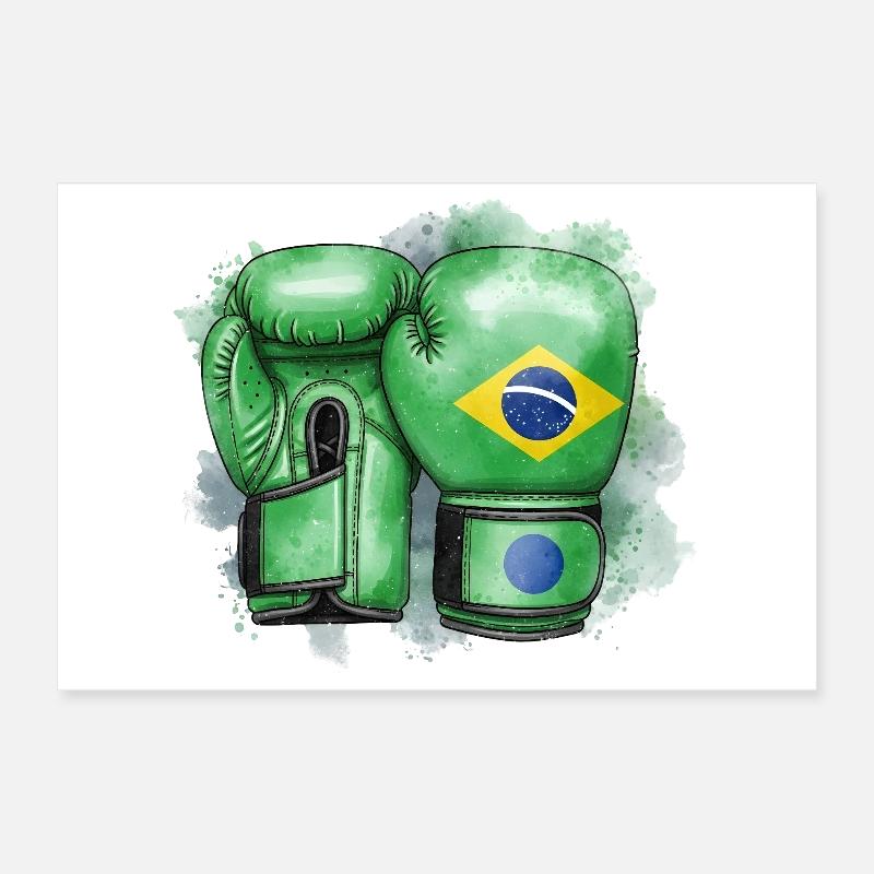 Boxe Brésil Gants de boxe Brésil Poster 30 x 20 cm