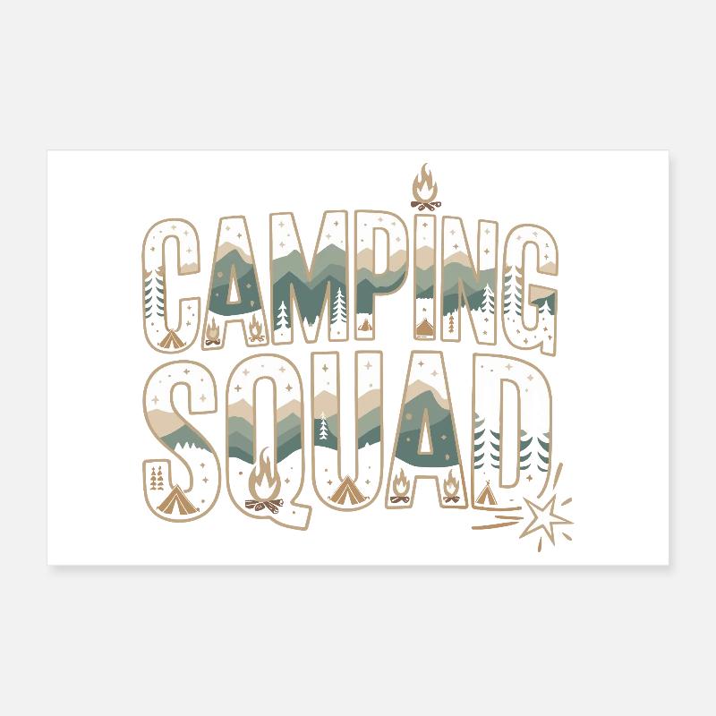 Camping Squad Waldabenteuer Poster 30x20 cm