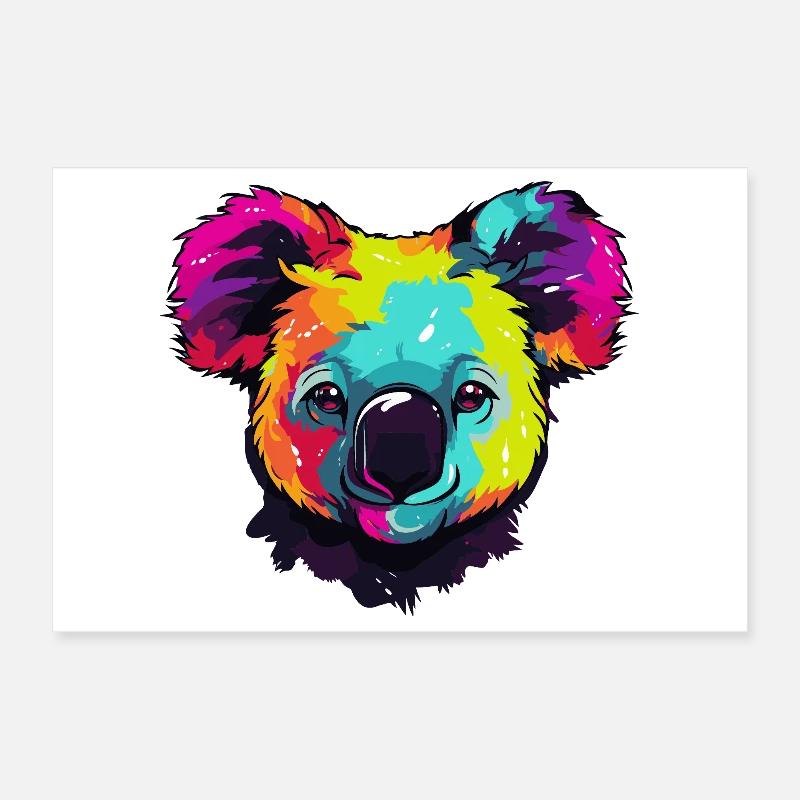 Pop Art Coloré de Koala Poster 30 x 20 cm