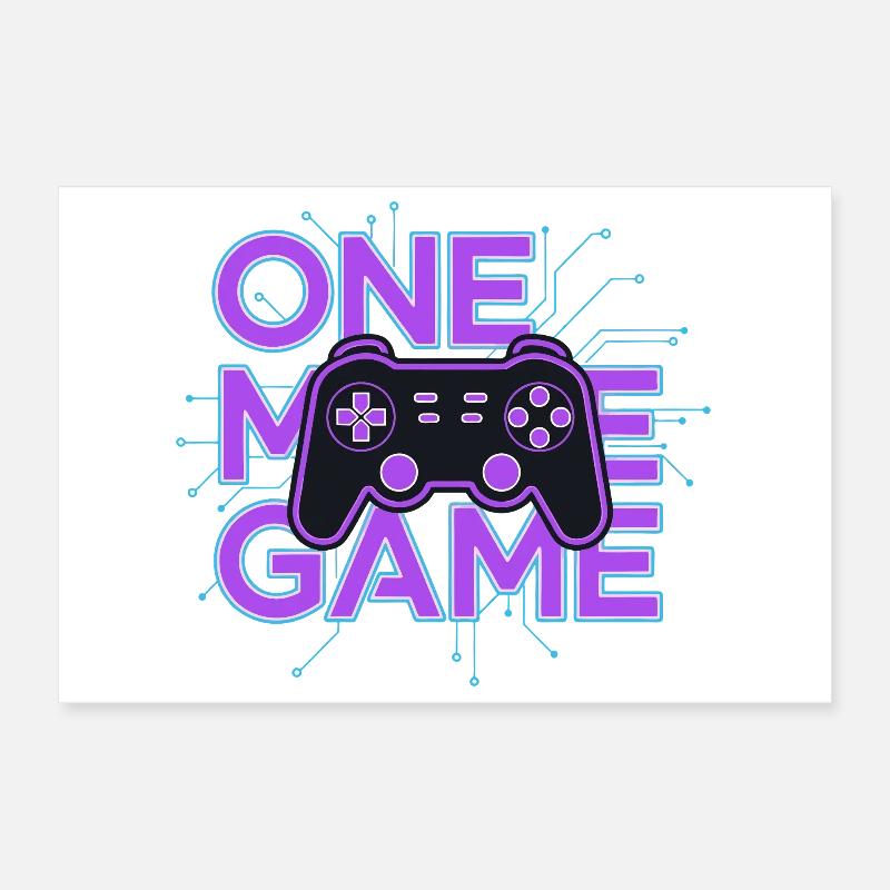 One Game Controller Neon Circuit Poster 12" x 8" (30x20 cm)