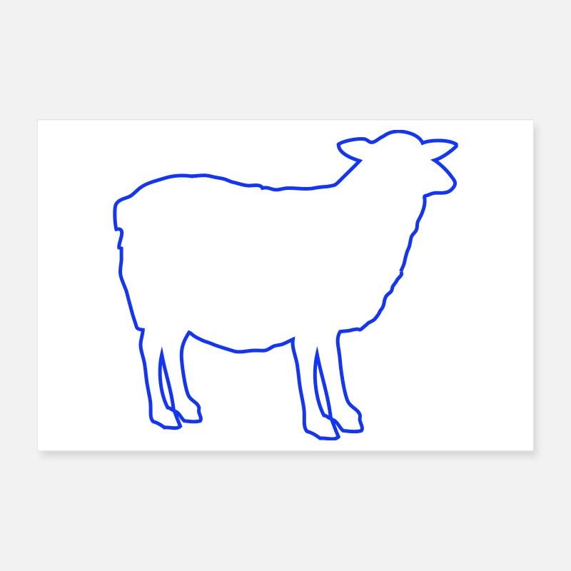 Silhouette de mouton Poster 30 x 20 cm