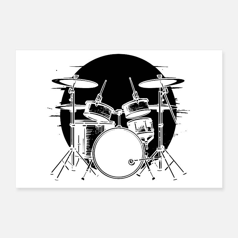 Drummer Sketch Poster 12" x 8" (30x20 cm)