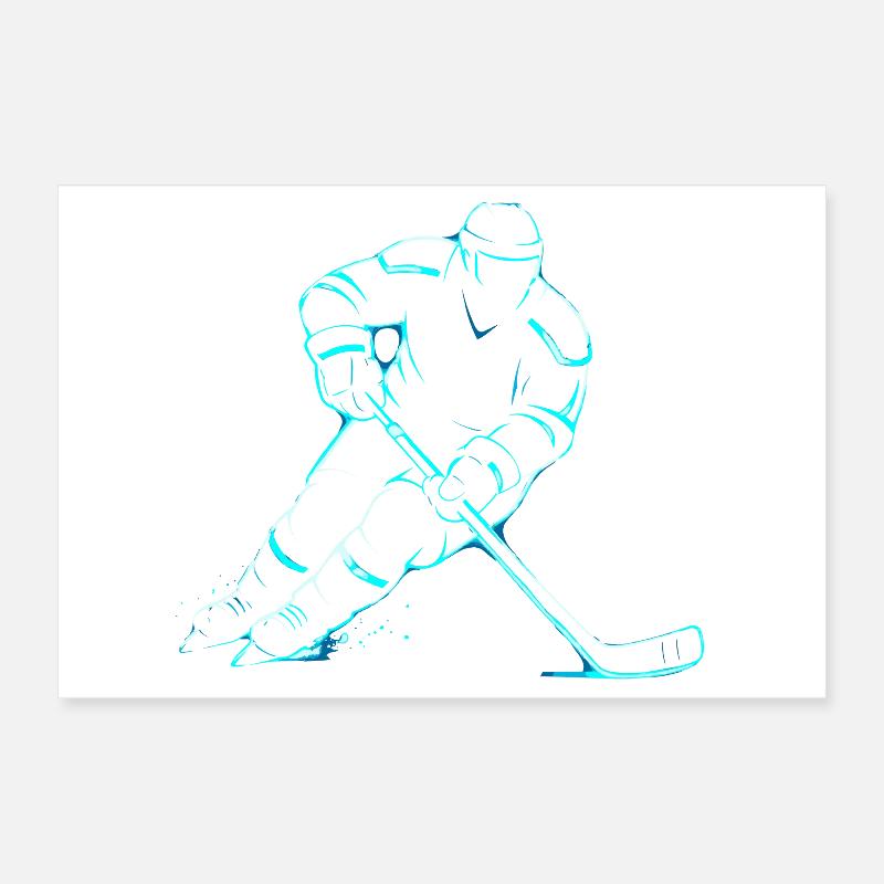 Eishockey Junge Spieler Geschenk Poster 12" x 8" (30x20 cm)