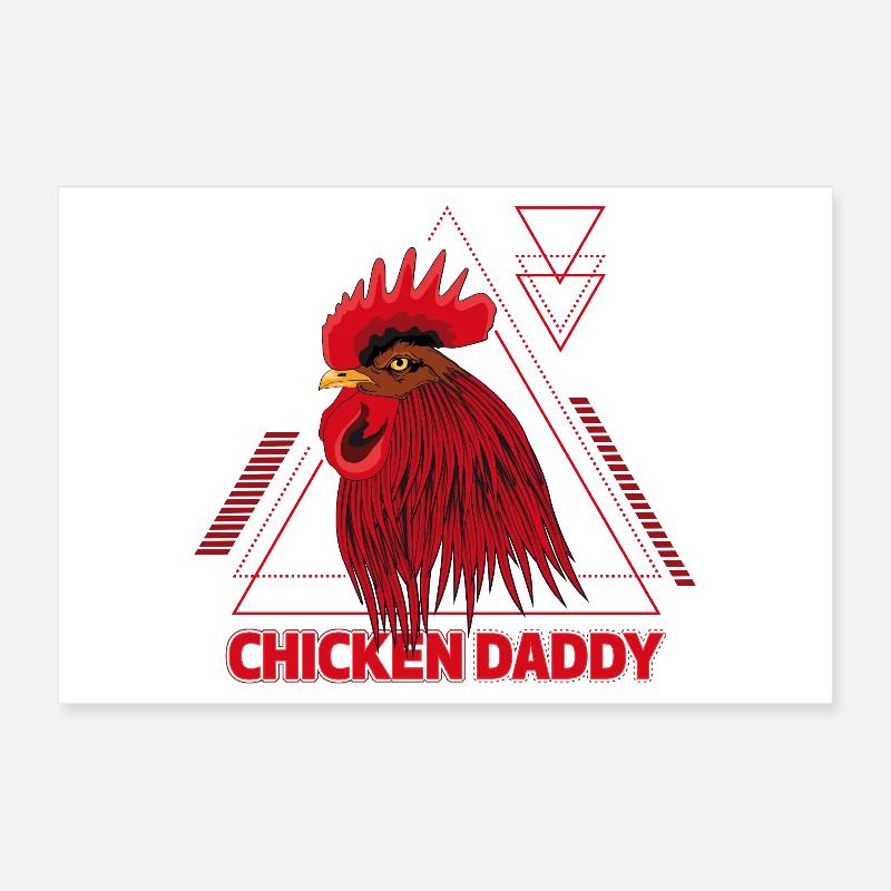 Daddy Rooster - Chicken Dad Poster 12" x 8" (30x20 cm)