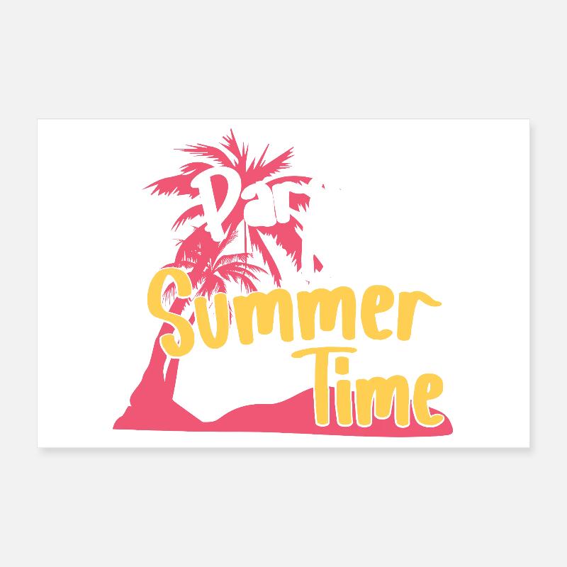 Paradise Beach Summer Time Retro Design Poster 30x20 cm